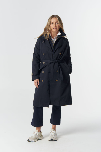 Goondiwindi Cotton Rafter Trench Cotton Jacket - Dark Navy