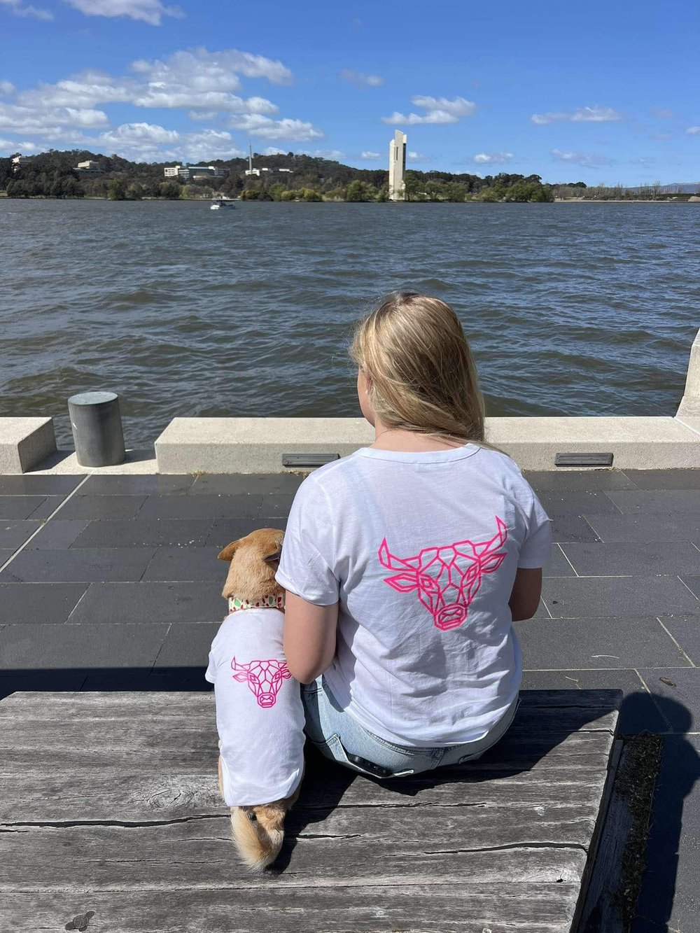 JP Western Wear White and Pink Signature Tee