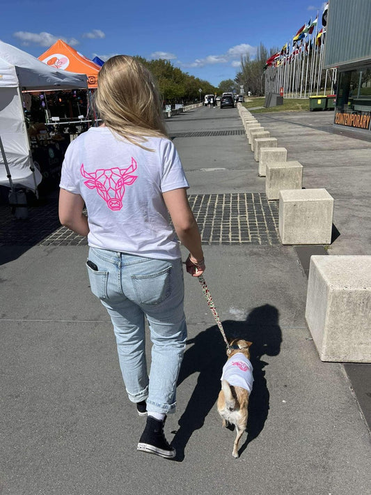 JP Western Wear White and Pink Signature Tee