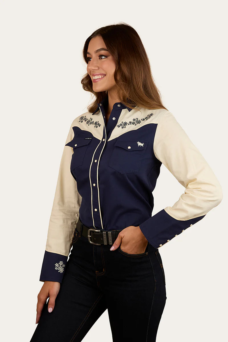 Ringers Western Women's Jacinta Womens Western Shirt - Navy/Off White