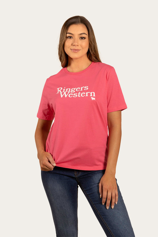 RINGERS MONASH WOMENS LOOSE FIT T-SHIRT - MELON/WHITE