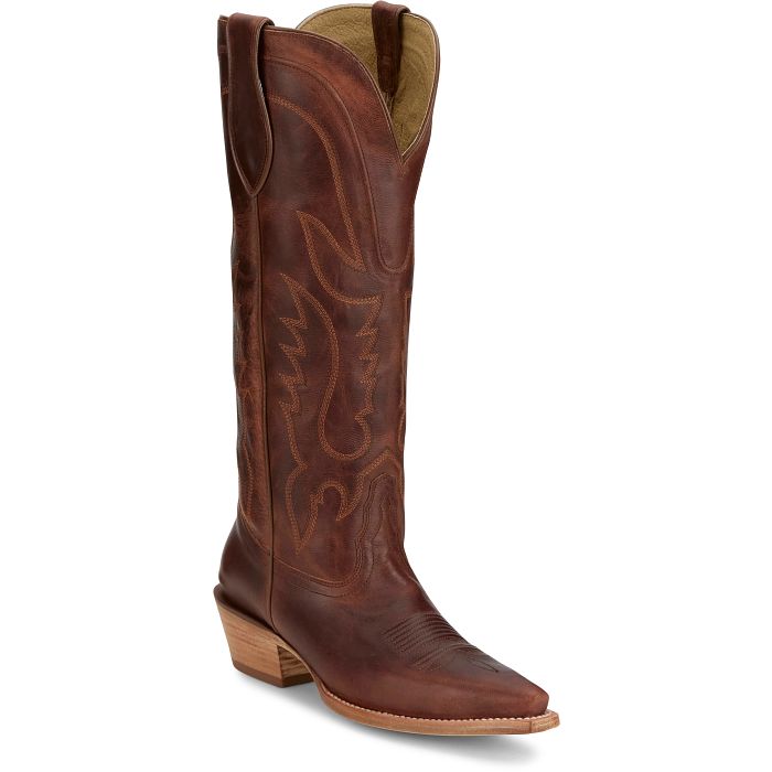 Tony Lama Women's Jess 15" Western - Cognac (Brown)