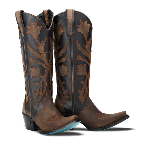 Lane Boots Jet Black & Burnt Caramel