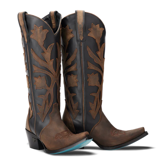 Lane Boots Jet Black & Burnt Caramel