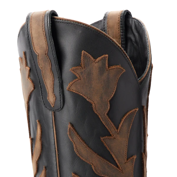 Lane Boots Jet Black & Burnt Caramel