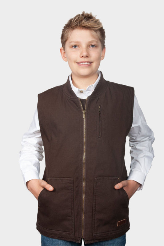 Just Country Kid's Junior Diamantina Vest_Chocolate