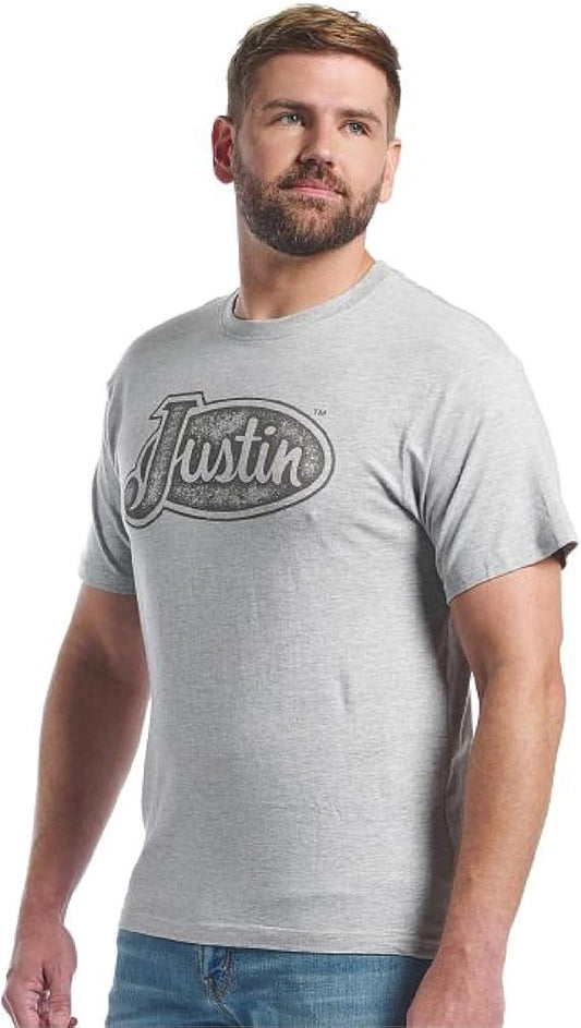 Justin Men's Logo Tee -  Grey Heather