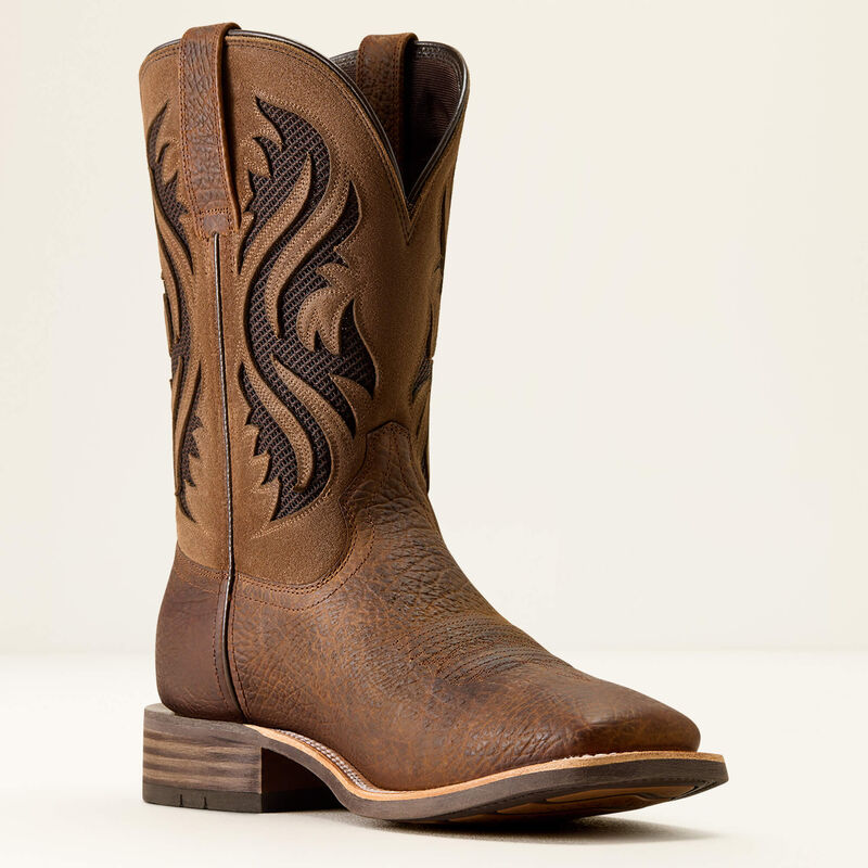 Ariat Men's Kanyon Toughstock VentTEK Wide Square Toe Cowboy Boot - EARTH|ADOBE MOCHA SUEDE