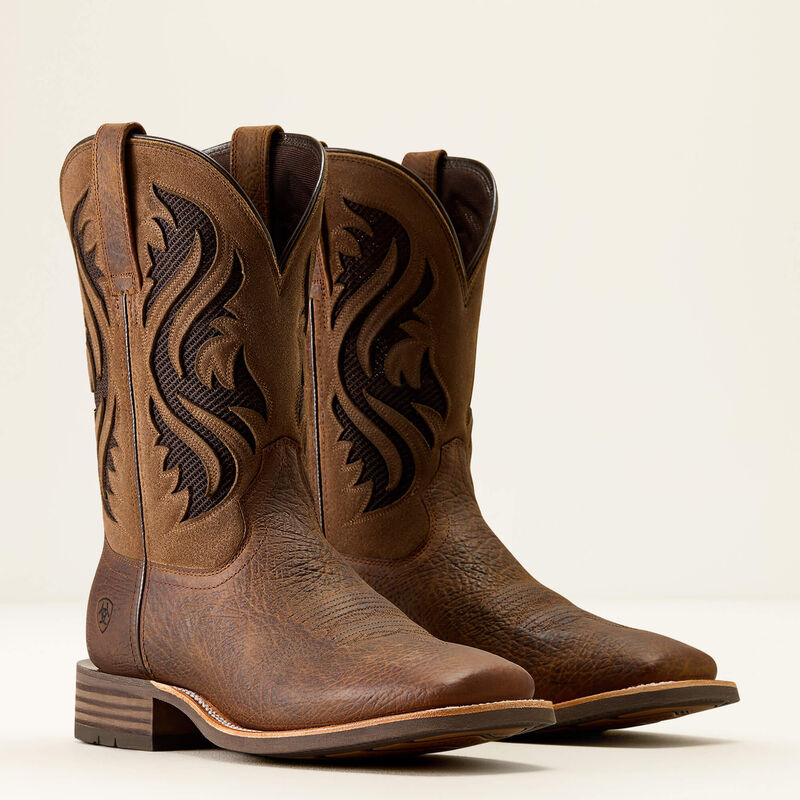 Ariat Men's Kanyon Toughstock VentTEK Wide Square Toe Cowboy Boot - EARTH|ADOBE MOCHA SUEDE