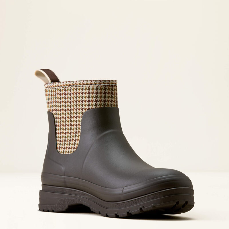 Ariat Women's Kelmarsh Shortie Rubber Boot - Chocolate/Tan Twill