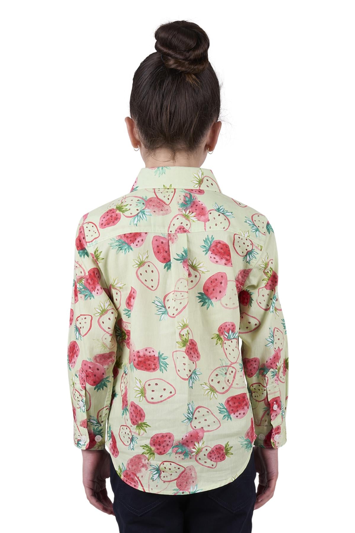 Hard Slog Kid’s Kimmy Half Placket Long Sleeve Shirt - GREEN