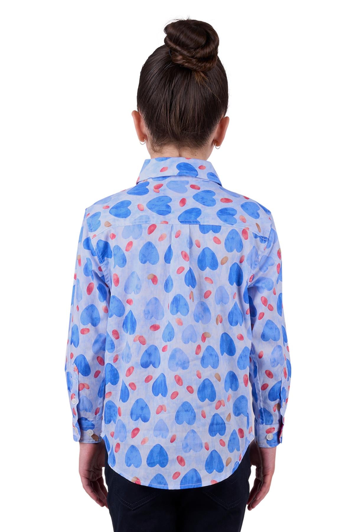 Hard Slog Kid’s Miv Half Placket Long Sleeve Shirt - BLUE