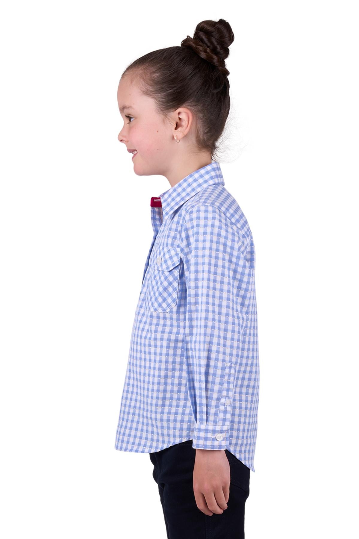 Hard Slog Kid’s Rux Half Placket Long Sleeve Shirt - BLUE