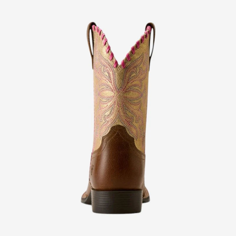 Ariat Kids' Sundown Western Boots - Georgia Clay/Royal Gold Metallic
