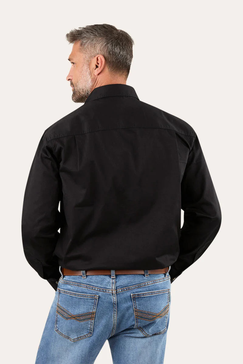Ringers Western Men's King River Mens Full Button Work Shirt - Black