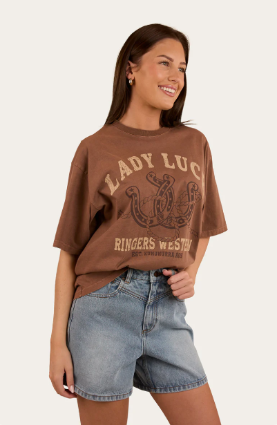 Ringers Western Lady Luck Womens Oversized T-Shirt