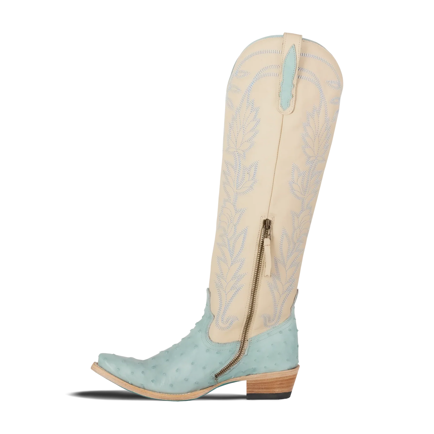 Lane Boots Sandaga Knee High - Powder Blue Ostrich