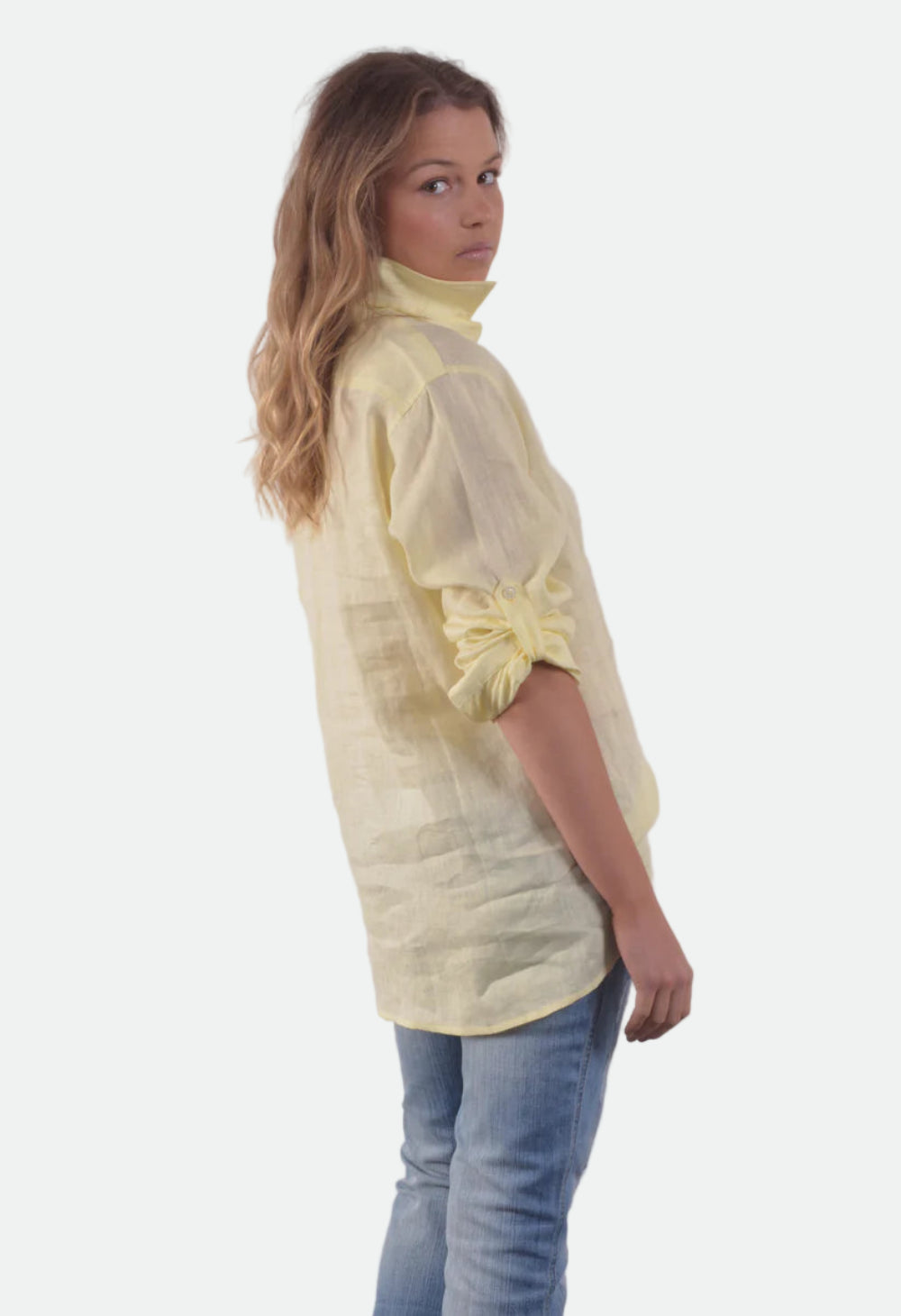 Bullrush Lemon Linen Tab Shirt Lemon