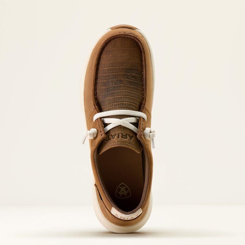 Ariat Ladies Buckeye Waterproof Shoe - COFFEE BEAN|BROWN LIZARD EMBOSS