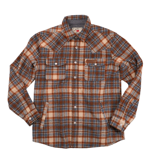 Lazy J Ranch Men's Plaid Trucker Jacket - Rust