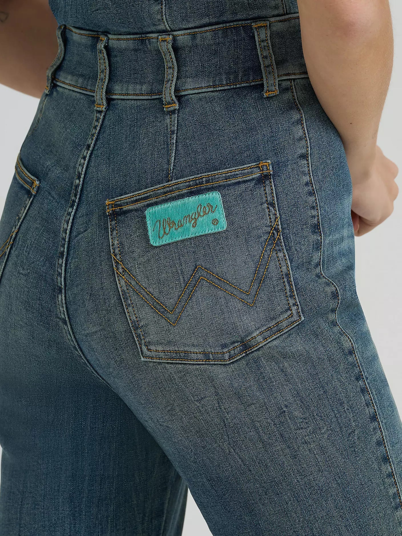 Wrangler® Lainey Wilson Sleeveless Denim Flare Catsuit