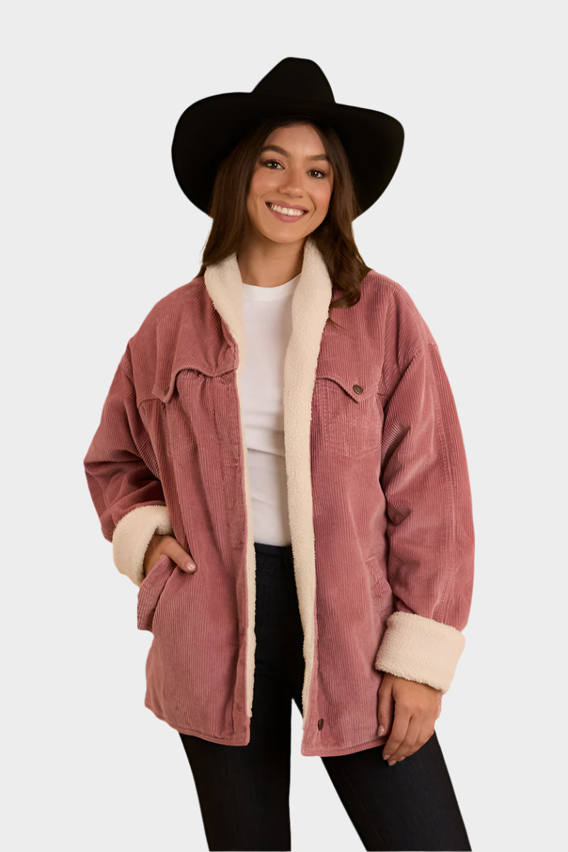 Ringers Western Womens Lacey Sherpa Jacket - Rosey Pink