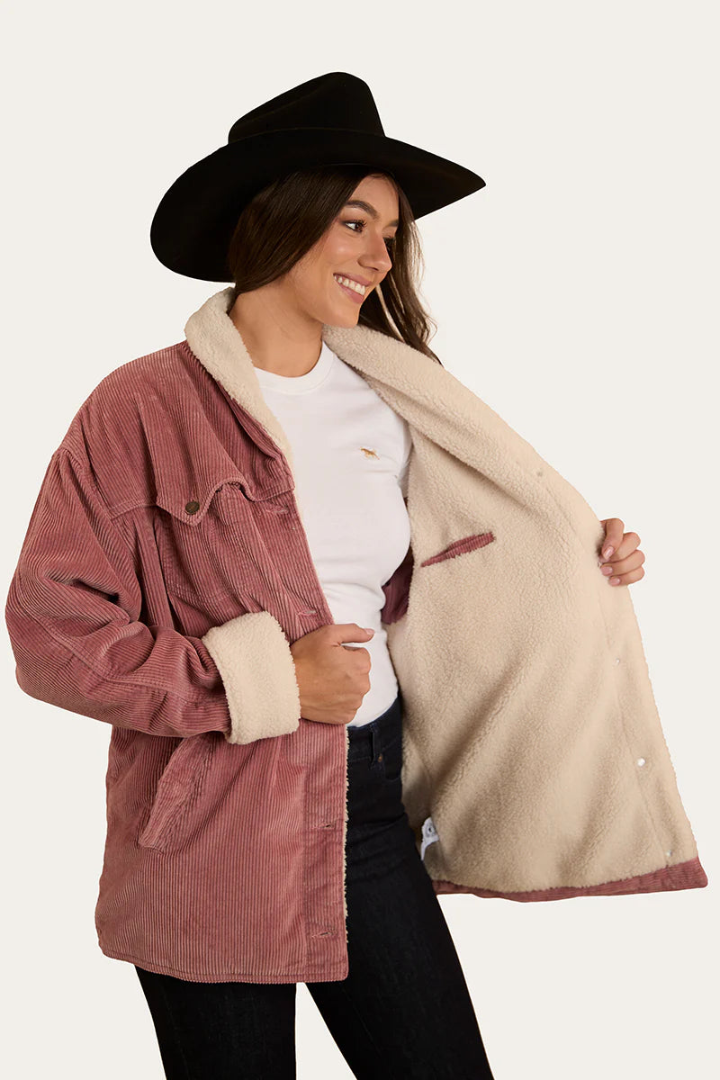 Ringers Western Womens Lacey Sherpa Jacket - Rosey Pink