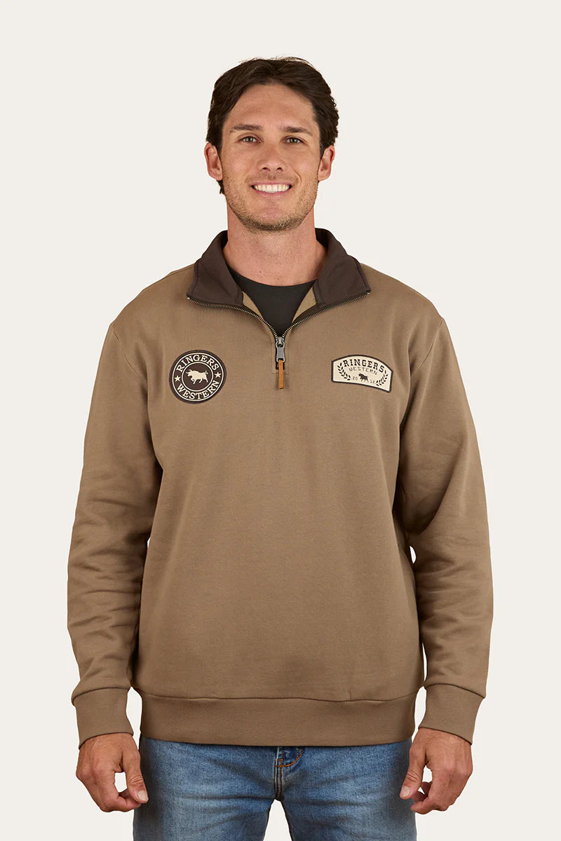 Ringers Western Men's Lachlan 1/4 Zip Crew - Mushroom