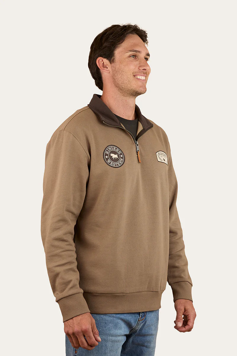 Ringers Western Men's Lachlan 1/4 Zip Crew - Mushroom