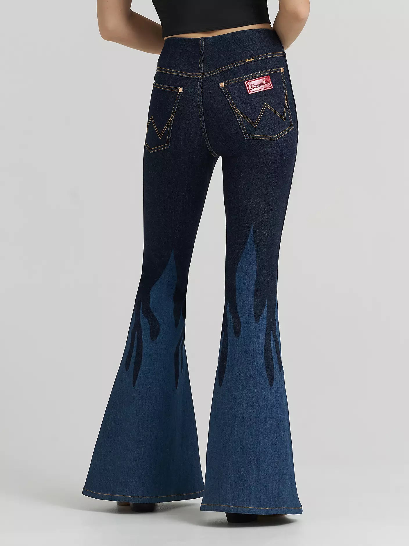 Wrangler Women's Lainey Wilson x Flame Pull On Bell Bottoms - Dark Denim