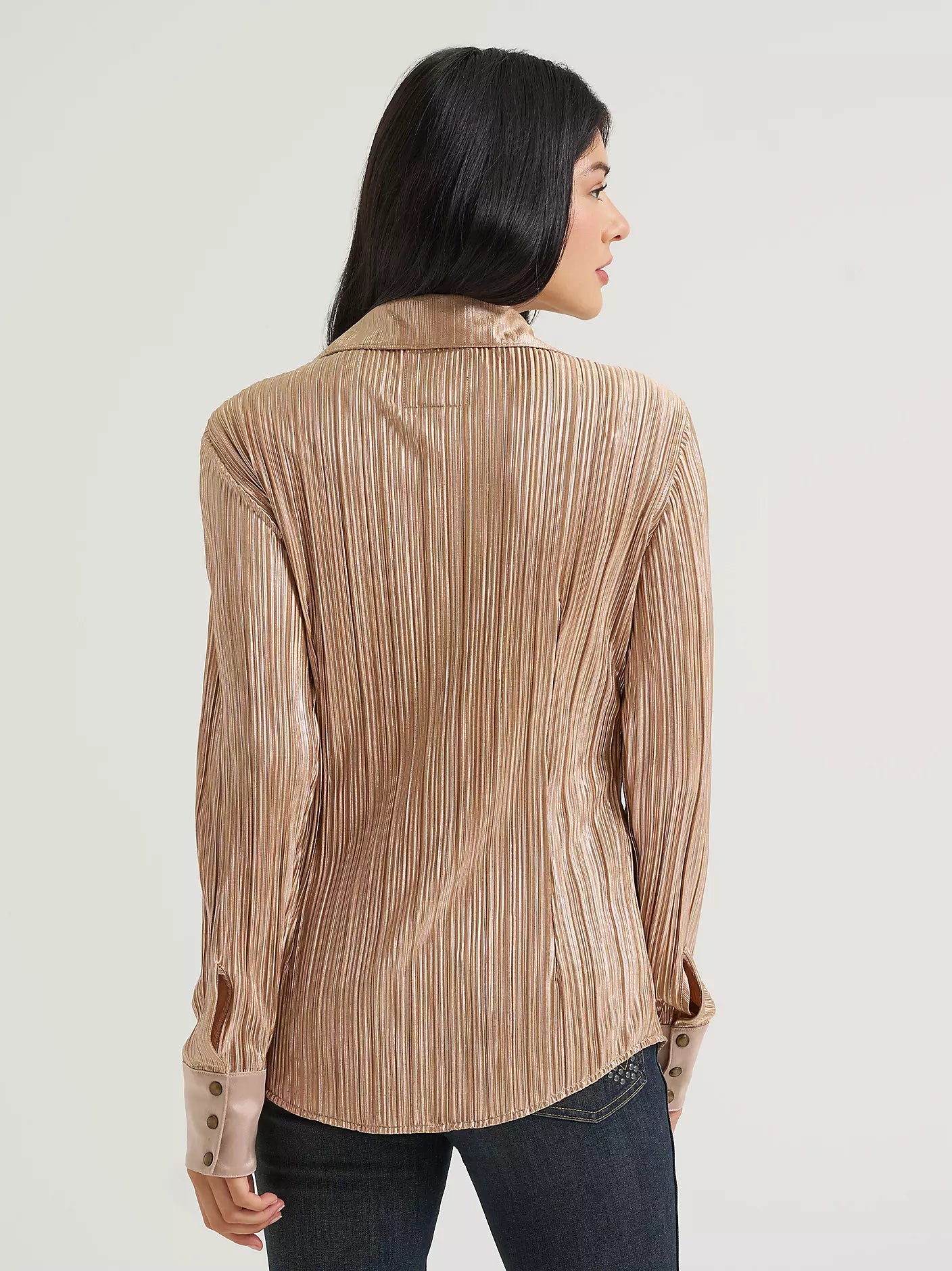 Wrangler Womens Lainey Wilson Rose Gold Snap Shirt