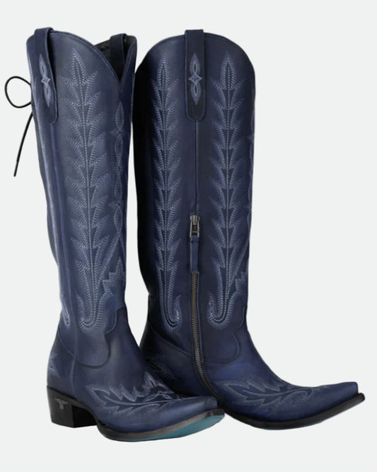 Lane Women's Lexington Knee High Corset Western Boots - Snip Toe