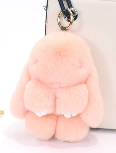 Heavenly Craft Rabbit Fur Doll Keychain