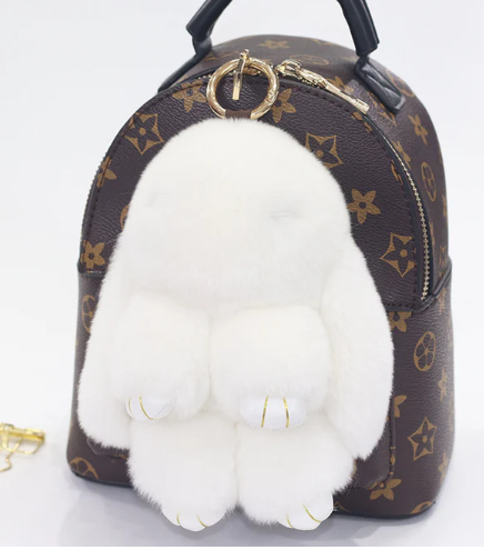 Heavenly Craft Rabbit Fur Doll Keychain