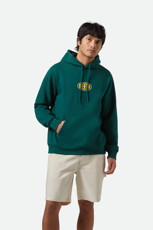 Brixton Men's Largo Hoodie - Deep Emerald