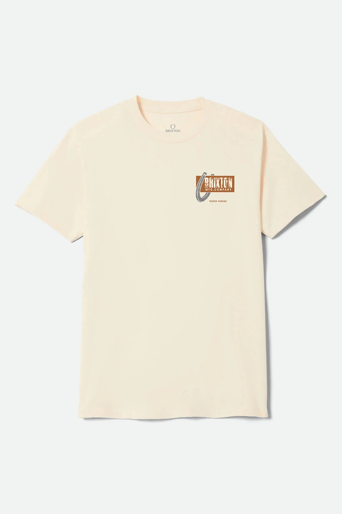 Brixton Men's Larkspur Short Sleeve Standard Tee - Cream
