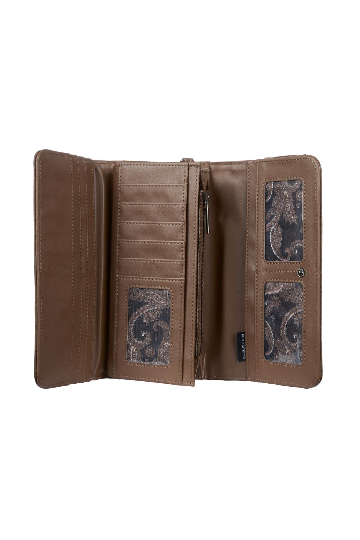 Pure Western Womens Laurie Wallet - Dark Tan