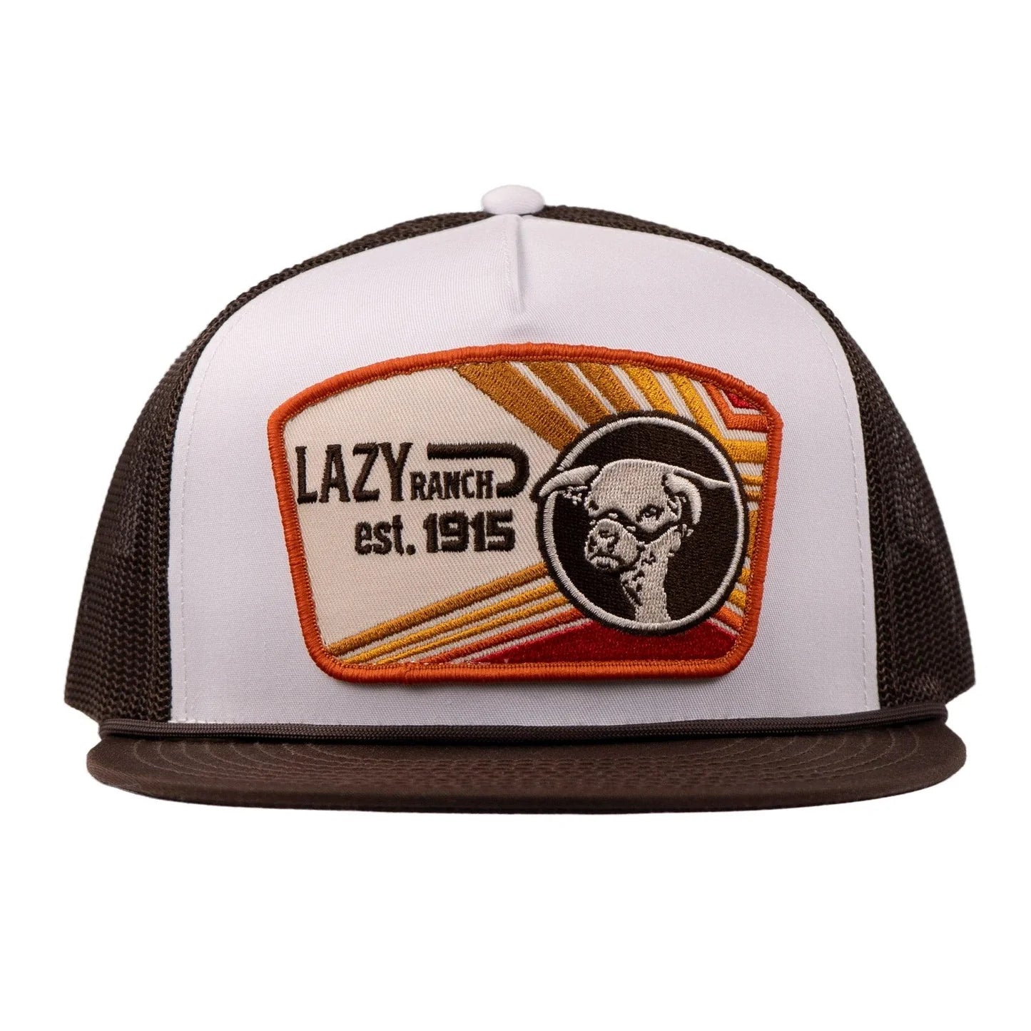 Lazy J Ranch White & Brown Daybreak Classic Rope Trucker Hat