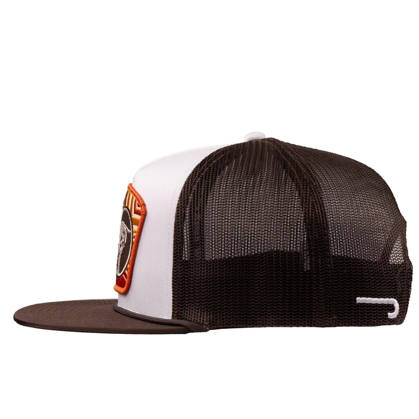 Lazy J Ranch White & Brown Daybreak Classic Rope Trucker Hat