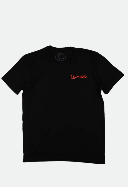 Lazy J Ranch Black Domino Short Sleeve T-Shirt - Black