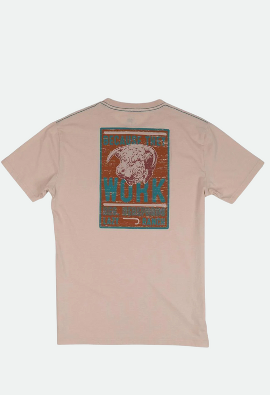 Lazy J Ranch Because They Work Natural Short Sleeve T-Shirt - Sand