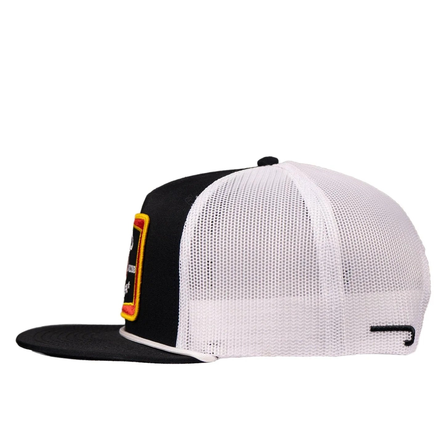 Lazy J Ranch Black & White Feed Wagon Classic Rope Trucker Hat