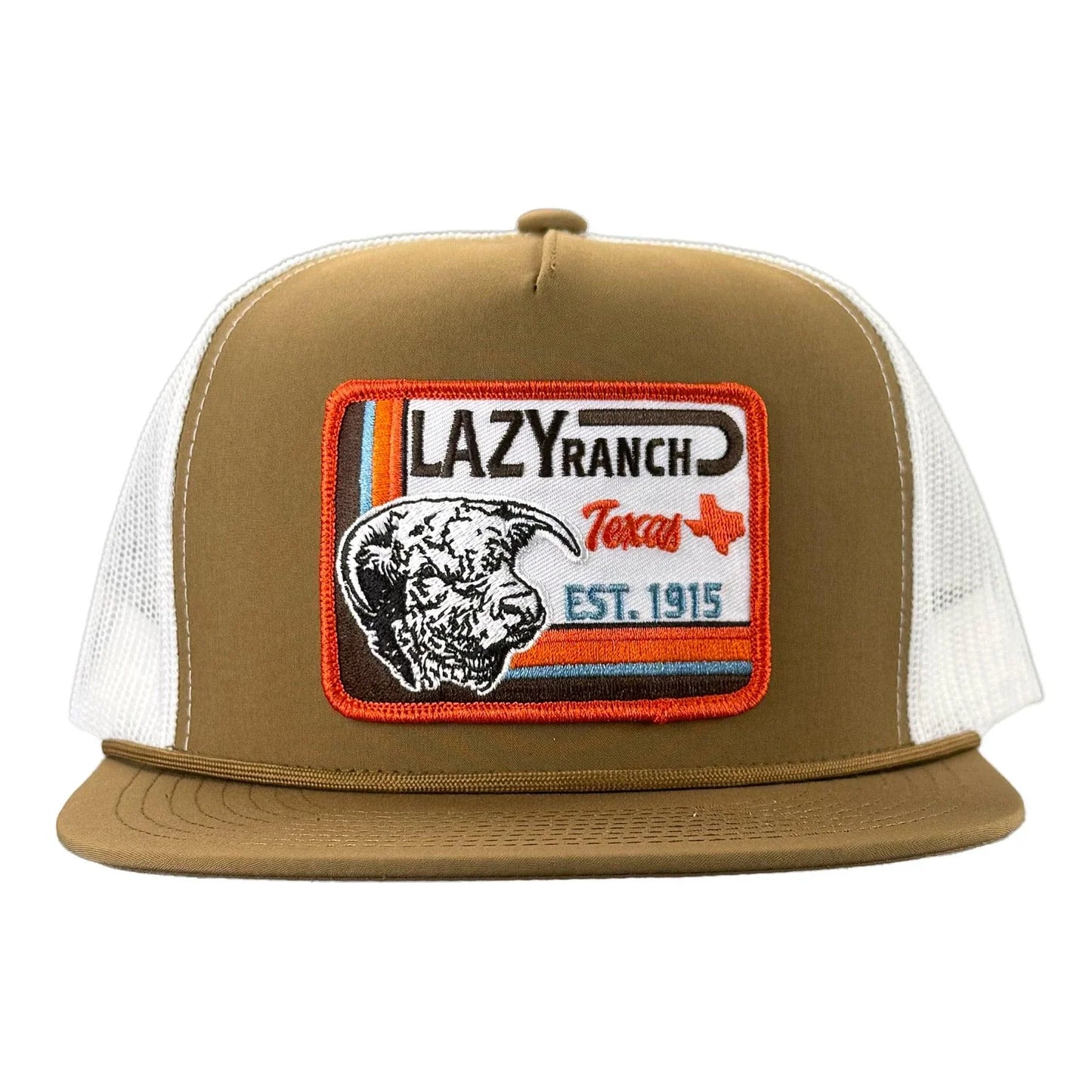 Lazy J Ranch Coyote Brown & White Rio Grande Classic Rope Trucker Hat