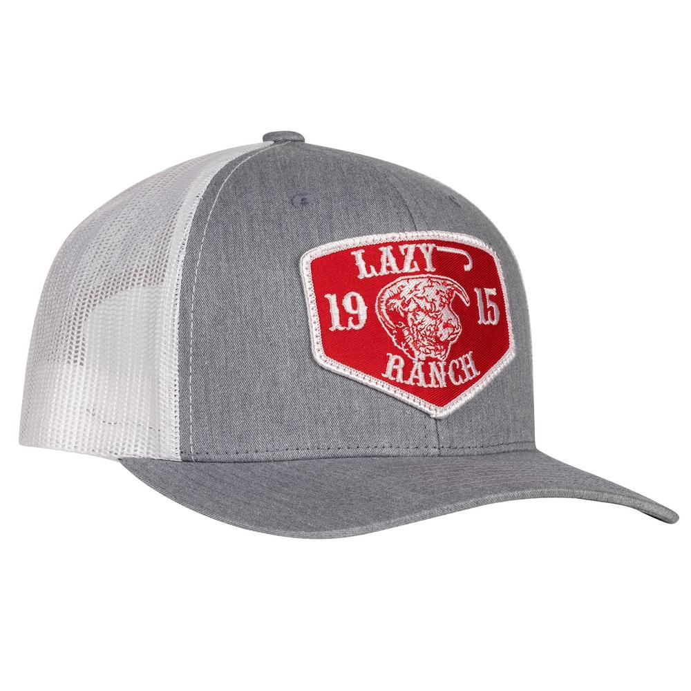 Lazy J Ranch Heather & White Red Ranch Mid Profile Trucker Hat ...