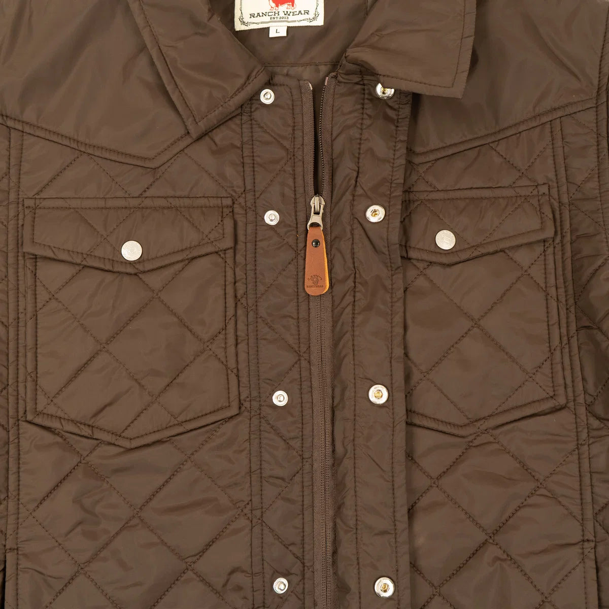 Lazy J Ranch Men's Quilted Poly Fill Jacket - Chocolate