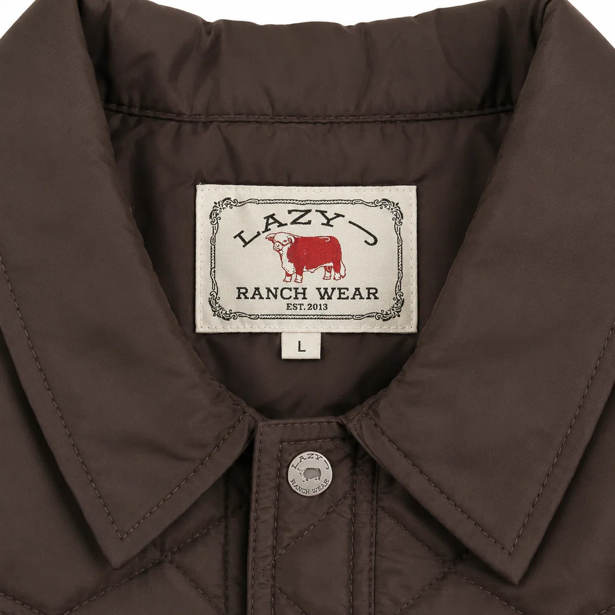 Lazy J Ranch Men's Quilted Poly Fill Jacket - Chocolate