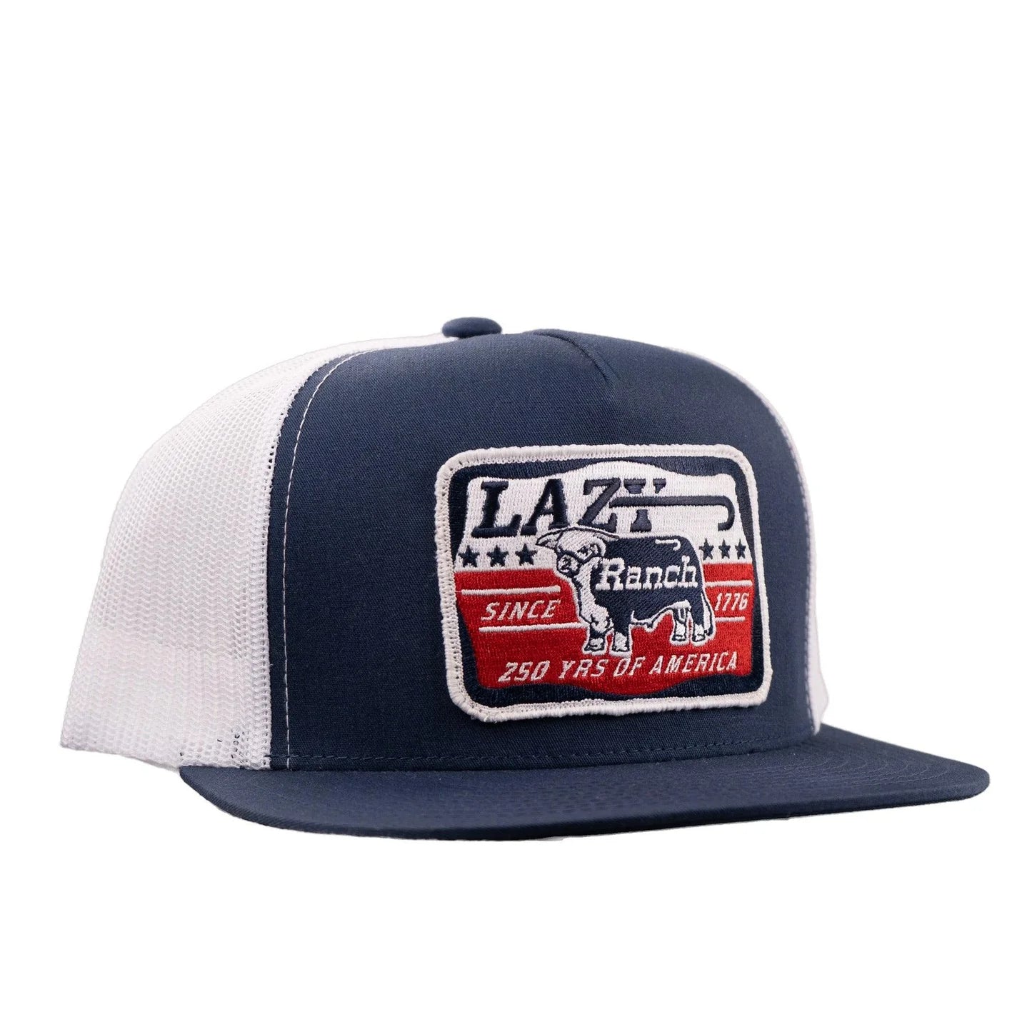 Lazy J Ranch Navy & White Liberty Classic Five Panel Trucker Hat