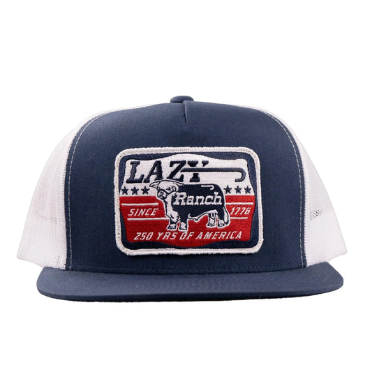 Lazy J Ranch Navy & White Liberty Classic Five Panel Trucker Hat