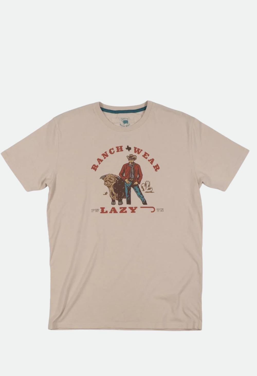 Lazy J Ranch Retro Stockman Short Sleeve T-Shirt - Natural