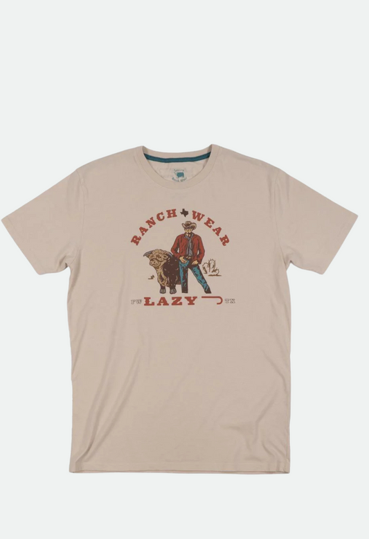 Lazy J Ranch Retro Stockman Short Sleeve T-Shirt - Natural